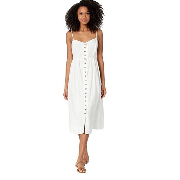 H&M linen blend button down cami midi dress - Picture 1 of 13